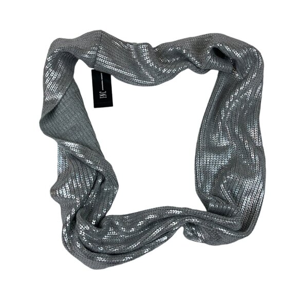 I.N.C  One Size Silver Sequin Metallic Scarf New - Picture 1 of 6